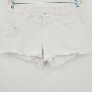 Lila Ryan Travis Distressed Fray Hem  White Denim Short
